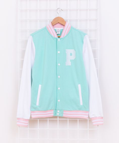 Food Clay, Pastel Jacket, Varsity Jacket Outfit, Kawaii Sweater, Mode Kawaii, Fashion Kawaii, Pastel Outfit, Clay Polymer, Pastel Fashion