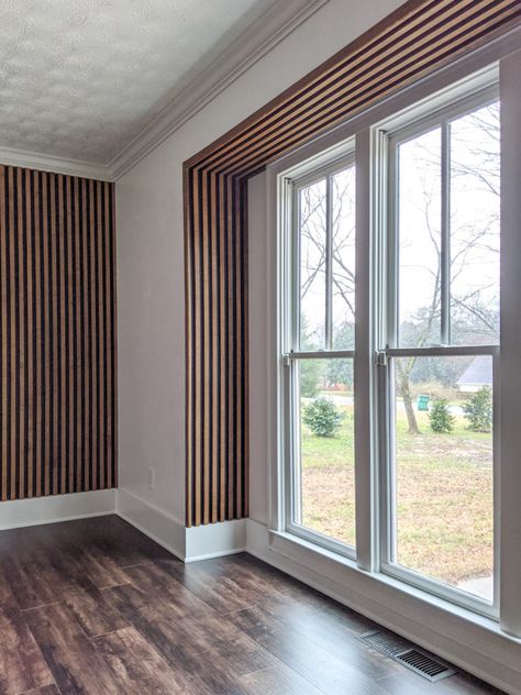 Wood Slat Wall, تصميم للمنزل العصري, Hallway Ideas Entrance Narrow, Current Trends, Slat Wall, Wooden Slats, Wood Slats, Boys Room, Bay Window