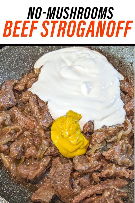 Beef Stroganoff Without Mushrooms, Stroganoff Without Mushrooms, Boneless Ribeye Steak, Grilled Beef Recipes, Beef Stroganoff Easy, Hearty Beef Stew, Beef Strips, Stroganoff Recipe, Beef Stroganoff