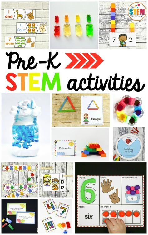 If you’re looking for fun and engaging pre-kindergarten STEM centers, you’ve come to the right spot! STEM (science, technology, engineering, and math) is our “thing” and we’re excited to pass along our favorite activities so you can save time, build confidence and take your teaching to the next level. >> Pro Tip: Pin and bookmark … Math And Science Activities Kindergarten, Pre K Engineering Activities, Stem Activities Preschool Kindergarten, Stem Centers For Preschool, Math Stem Activities Kindergarten, Pre K Steam Activities, Back To School Stem Activities Preschool, Pre K Stem Activities, Pre K Science Activities