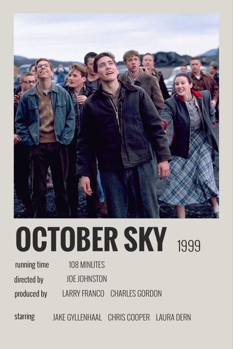 October Sky Movie Poster, October Sky Movie Aesthetic, October Sky Movie, Sky Polaroid, October Poster, October Movie, Movie Character Posters, Indie Movie Posters, Top Movies To Watch