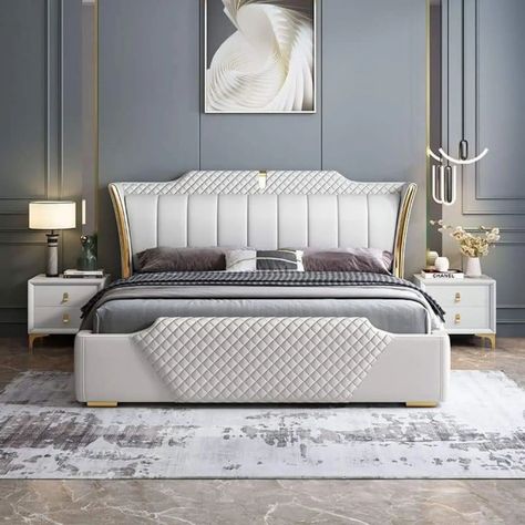 Headboard Design Modern, Bad Design Bedrooms Beds, Bed Headboard Design Modern, Design Bedroom Ideas, Steel Bed Design, Simple Bed Designs, Bed Back Design, Double Bed Designs, Bed Design Ideas