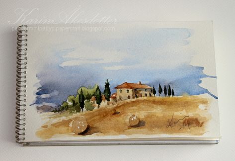 Lottery Win, Tuscany Landscape, Art Tutorials Watercolor, Italy Painting, Sailboat Painting, Watercolor Journal, Watercolour Inspiration, Watercolor Paintings Easy, Watercolor Sketchbook