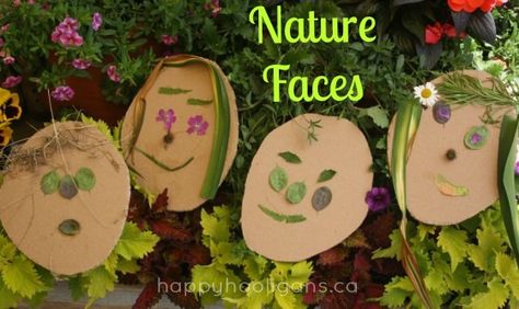 Nature faces- creating art in the garden (happyhooligans) Outdoor Crafts For Kids, Nature Faces, Nature Camp, Noah Ark, Self Portrait Art, Happy Hooligans, Toddler Art Projects, Nature School, Theme Nature