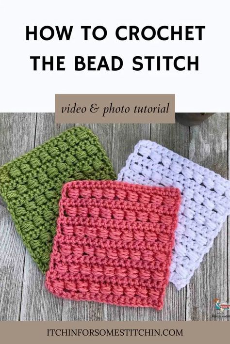 Unlock Your Creativity: Learn How to Crochet the Bead Stitch Crochet Bead Stitch Tutorial, Bead Stitch Crochet, Crochet Bead Stitch, Crochet Seed Stitch, Bead Stitch, Crochet Tools, Caron Simply Soft, Stitch Tutorial, All Free Crochet