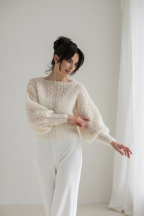 Sweater Wedding Outfit, Wedding Sweater, Bridal Sweater, Wooly Jumper, Pull Mohair, Mohair Jumpers, Alpaca Wool Sweater, Wedding Shrug, Color Lavanda