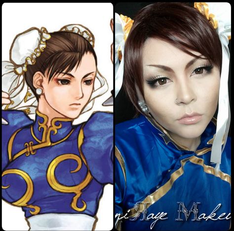 Chun Li Cosplay Makeup! Tutorial here! -->https://www.youtube.com/watch?v=lydwfKjA_r0&index=17&list=UUQYOrC6LyJNQKJ3DIRPb10Q Chun Li Makeup, Chun Li Costume, Street Fighter Alpha 2, Cosplay Makeup Tutorial, Chun Li Cosplay, Street Fighter Cosplay, Street Fighter Alpha, Chun Li Street Fighter, Face Anatomy