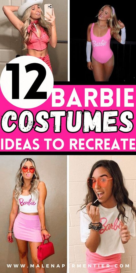 barbie costume ideas - barbie halloween costume ideas women and barbie group halloween costumes Barbie Bride Costume, Barbie Halloween Costume For Women Diy, Shrimp On The Barbie Costume, 90s Barbie Costume, Barbie Festival Outfit, Space Barbie Costume, Doctor Barbie Costume, Barbie Costume College, Barbie Halloween Costume College