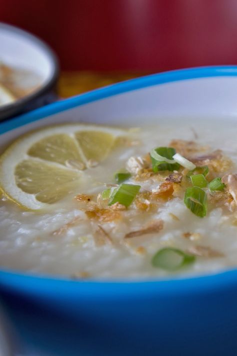 NYT Cooking: As any Filipino mother will tell you, the magic of lugaw comes in its restorative properties. This recipe, adapted from the version served at Uncle Mike's Place, a diner in Chicago, is not supposed to be a wallop of flavors. Approach it as a savory oatmeal, with notes of ginger and chicken peeking through the warm, soothing creaminess. The key is constant stirring duri... Lugaw Recipe, Savory Oatmeal, Uncle Mike, Rice Porridge, Nyt Cooking, Citrus Chicken, Chicken And Dumplings, Asian Cooking, Food Reviews