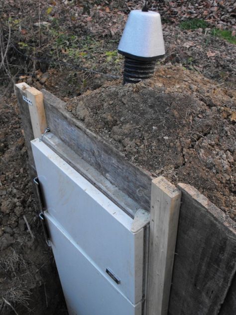 Running out of storage for your produce? If you harvest an abundant amount of root vegetables like potatoes and carrots and/or fruits like apples, making a root cellar with an old refrigerator is a simple, yet effective, storage solution. Root cellars are one of the earliest food storage methods And today, the concept is still used together with the other modern ways of storing food like refrigerators and freezers. You can build a root cellar with earthbags, concrete blocks and timber. H... Water Cistern, Old Refrigerator, Root Cellar, Chimney Cap, Cold Storage, Homestead Survival, Emergency Prepping, Off Grid Living, Survival Prepping