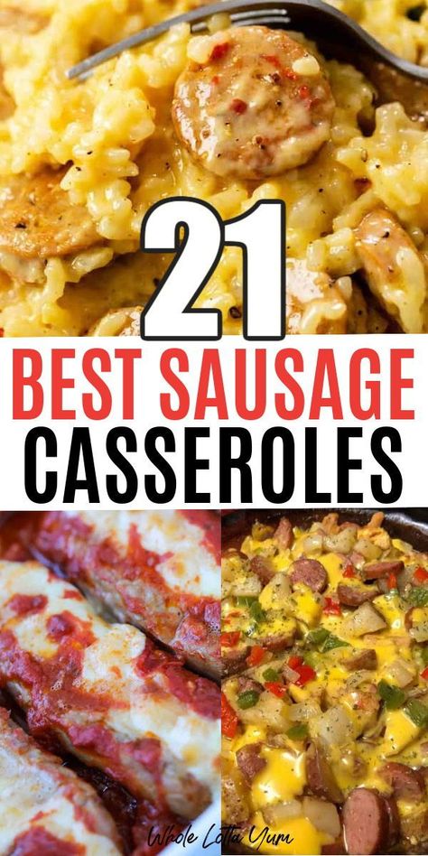 Dinner Meals For Family, Casserole With Pork, Sausage Casseroles, Italian Sausage Casserole, Easy Sausage Casserole, Ground Sausage Recipes, Meals For Family, Sausage Casserole Recipes, Pork Sausage Recipes