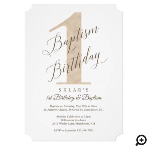 Celebrate your little ones 1st birthday and baptism with our minimal and elegant first birthday and baptism invitation. The design features a large number 1 in light faux gold with “Baptism & Birthday” displayed in a modern calligraphy typography.  #babybaptisminvitation #babybaptismbirthday #baptism #baptisminvitation #babychristening #christeninginvitation #cross #baptismgoldcross #1stbirthdayandbaptism #1stbirthdayinvitation #mondern #minimal #elegant Blessed One First Birthday, Minimalist Baptismal Invitation, Baptismal And 1st Birthday Invitation, First Birthday And Baptism Ideas For Boy, Birthday And Baptismal Invitation, 1st Birthday And Baptism Ideas Boy, 1st Birthday And Baptism Ideas Girl, Christening And Birthday Invitation, Baptism And 1st Birthday Decorations