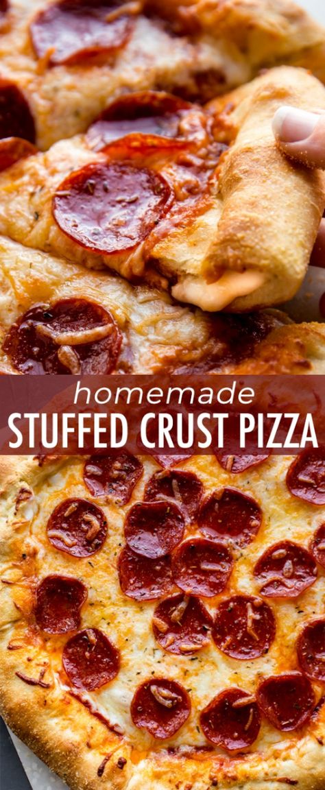 Homemade Pizza Crust Easy, Supreme Pizza Recipe, Stuffed Crust Pizza, Grilled Pizza Recipes, Pizza Vegetariana, Deep Dish Pizza Recipe, Stuffed Crust, Homemade Pizza Crust, Pizza Fatta In Casa