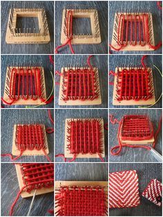 Mosaic of weave-it how to by Girlontherocks, via Flickr Square Loom Weaving, Loom Board, Pin Weaving, Pin Loom, Weaving Loom Diy, Loom Craft, Weaving Loom Projects, Loom Knitting Projects, Weaving Tutorial