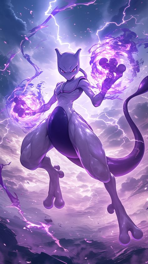 Dark Pokemon Wallpaper, Mew Wallpaper, Mew Two, Pokemon Full Art, Pokemon Anime Characters, Mewtwo Pokemon, Giratina Pokemon, Pokemon Realistic, Pokemon Mewtwo