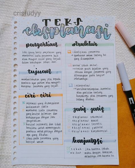 Teks Eksplanasi, Struktur Teks, Zebra Sarasa, Journal Fonts, Bullet Journal Notes, School Organization Notes, Study Journal, Pretty Notes, The Aesthetics