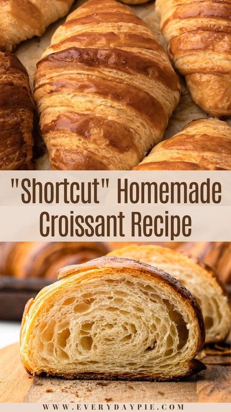 Easy Crissonts Recipe, Crossant Recipes Easy, How To Make Croissants Easy, Bread Maker Croissants, Bread Machine Croissant Dough, Easy Homemade Croissants, Giant Croissant Recipe, Easy Croissants Recipe, Easy Crossaints Recipes