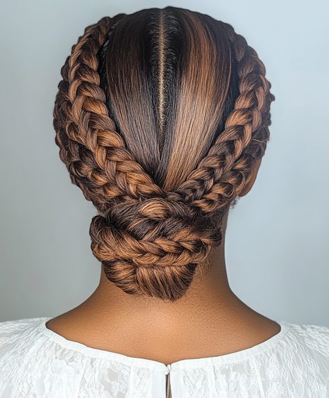 👸 Braided Hair Updo Wedding Glamorous Braids Updo Hairstyle Braided Hair Updo, Goddess Braid Bun, Black Braid Styles, Hair Updo Wedding, Braided Bun Styles, Goddess Braids Updo, Braids Updo, Lasting Curls, Updo Wedding