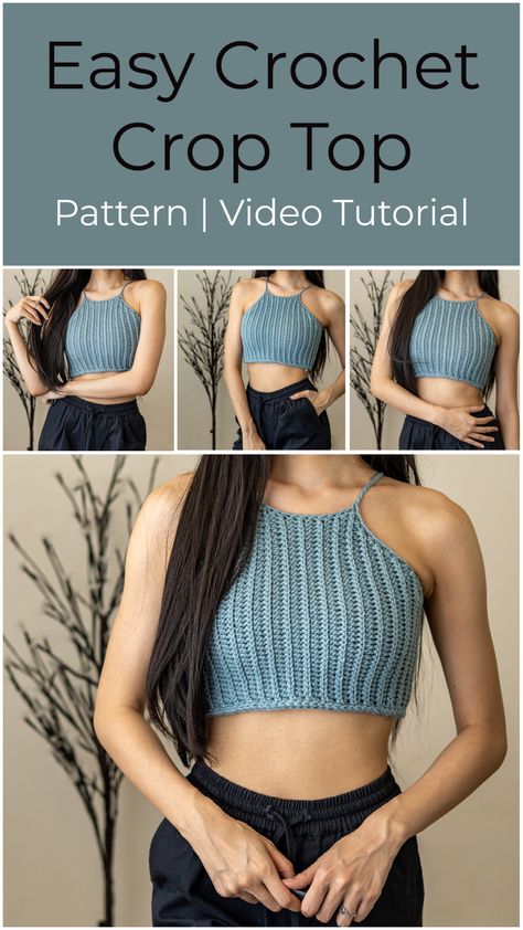 Who doesn't love a good and easy crop top? It takes just a few hours to make and it looks great with anything! Enjoy 💖 Be sure to follow on YouTube, Instagram and check out my Etsy @TCDDIY Crochet A Crop Top, Fashionable Crochet, Crochet Top Tutorial, Easy Crochet Top, Ladies Tops Patterns, Diy Crochet Top, Simple Crop Top, Trendy Vest, Crochet Game