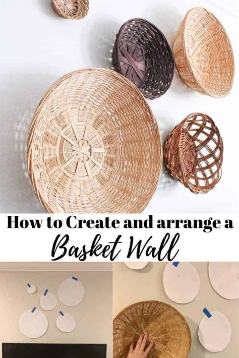 Diy Basket Wall, Basket Walls, Woven Basket Wall Decor, Interior Entrance, Woven Basket Wall, Basket Wall Art, Woven Decor, Basket And Crate, Basket Wall