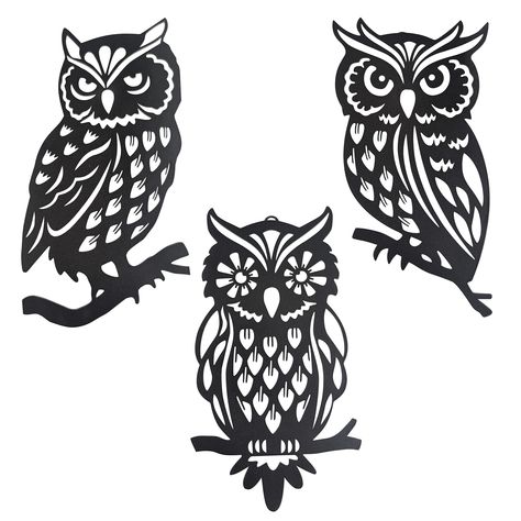 Owl Stencil Templates Free Printable, Lazer Engraver, Farmhouse Home Office, Rustic Home Offices, Metal Owl, Owl Wall Decor, Black Owl, Owl Wall Art, Halloween Room Decor