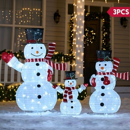 Yard Lights Christmas, Christmas Eve Night, Snowman Christmas Decorations, Christmas Event, Christmas Yard Decorations, Yard Lights, Christmas Inflatables, Led Decor, Event Decoration