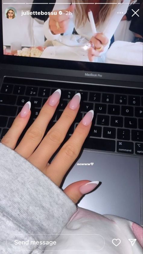 Nails Instagram Story, Short French Nails, Aqua Nails, Short French, Simple Acrylic Nails, Her Nails, Nails Only, Nagel Inspo, Neutral Nails