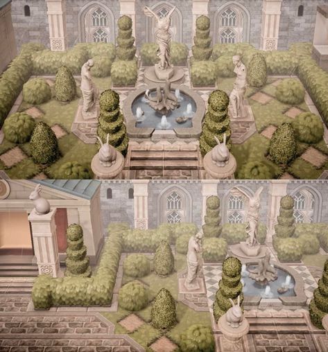 Acnh Elegant Museum Entrance, Acnh Elegantcore Museum, Acnh Museum Size, Garden Of Serenity Acnh, Acnh Kingdom Design, Royal Acnh Island, Museum Inspo Acnh, Ac Museum Ideas, Acnh Formal Garden