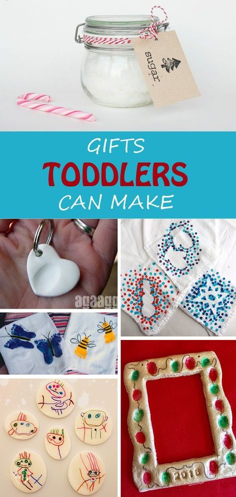 20 + Gifts for toddlers to make for Christmas, Mother's Day, Father's Day, birthdays, friends or neighbors. Simple and practical kid-made gifts. | at Non-Toy Gifts Gifts Toddlers Can Make, Diy Christmas Gifts For Kids, Easy Gift Ideas, Christmas Crafts For Toddlers, Non Toy Gifts, Gift Ideas For Kids, Diy Bebe, Toy Gifts, Cadeau Diy