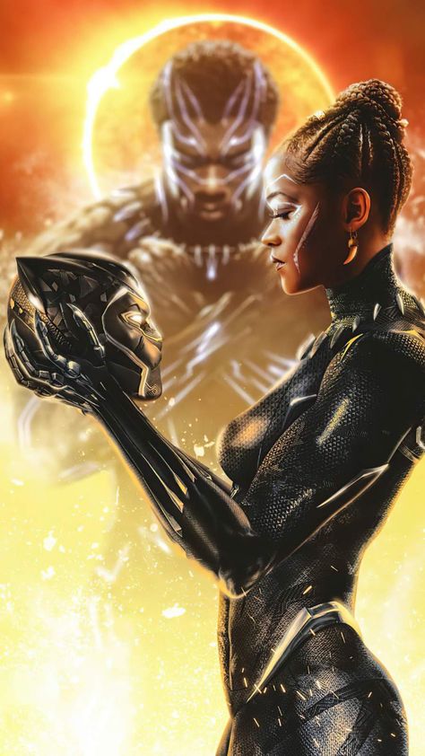 Wakanda Poster, Queen Of Wakanda, Black Panther Hd Wallpaper, Shuri Black Panther, Marvel Wallpaper Hd, Panther Art, Black Panther Wakanda, Letitia Wright, Black Panther Art