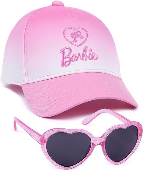 Girls Cap, Trendy Caps, Girl Baseball Cap, Barbie Kids, Barbie Hat, Barbie Gifts, Pink Baseball Cap, White Ombre, Heart Shaped Sunglasses