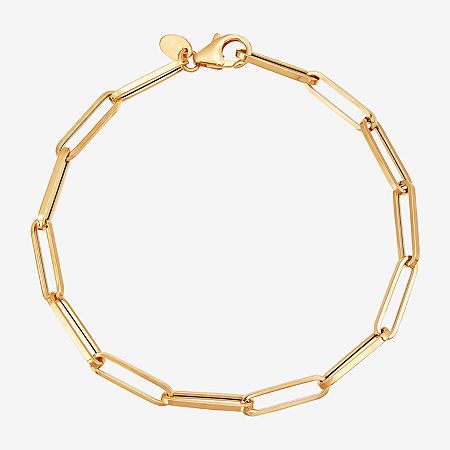 Features: Quick ShipCircumference: 7 1/2 InchJewelry Closure: Lobster ClaspLink Construction: HollowShape: PaperclipMetal Color: YellowChain Length: 7 1/2 InchChain Width: 3.9 MillimetersChain Construction: PaperclipCare: Wipe CleanBracelet Type: Chain BraceletsMetal: 14k GoldCountry of Origin: Imported Gold Chain Bracelets, Helzberg Diamonds, Real Gold Jewelry, Gold Jewelry Sets, Gold Alloys, Watch Chain, Gold Bracelet Chain, Girly Jewelry, Chain Link Bracelet