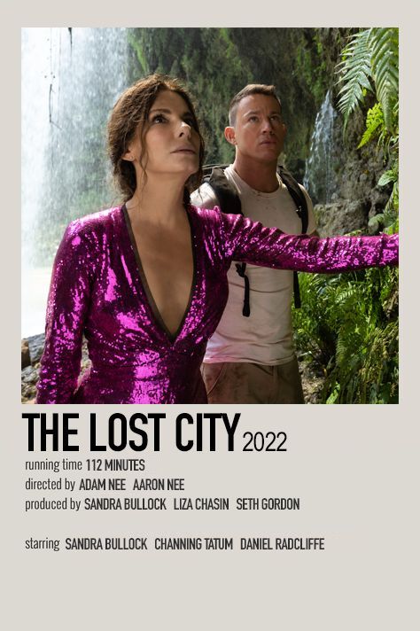 The Lost City Movie Poster, The Lost City Movie, Lost City Movie, Minimalistic Polaroid Poster, Family Movie Poster, Movie Character Posters, Movie Bloopers, Movie Hacks, The Lost City