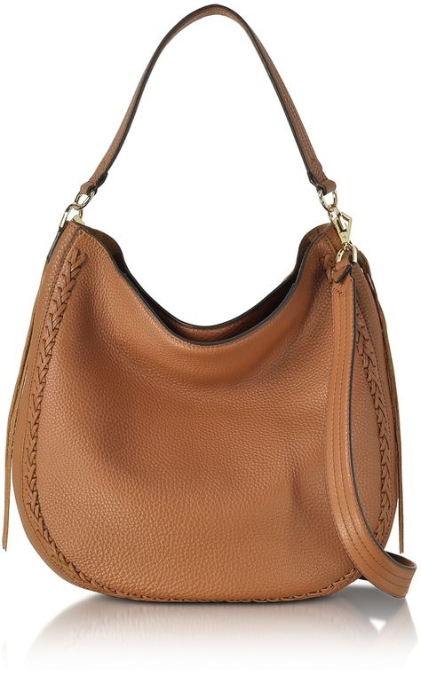 Rebecca Minkoff Almond Leather Unlined Convertible Hobo Bag w/Whipstitch Gothic Shoes, Handbag Outfit, Hobo Handbags, Hobo Bag, Rebecca Minkoff Hobo, Rebecca Minkoff, Pebbled Leather, Convertible, Almond