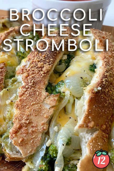 Stromboli Filling Ideas, Vegetarian Stromboli, Broccoli Stromboli, Vegetable Stromboli, Broccoli Calzone, Cheese Stromboli Recipe, Calzone Dough, Cheese Stromboli, Broccoli And Cheese Recipe