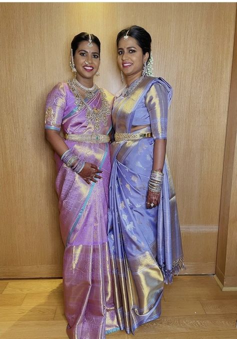 Lavender Colour Pattu Saree, Lavender Sarees, Lilac Saree, Stylish Jeans Top, Pattu Sarees Wedding, Bride Pics, Saree Colors, Silk Saree Bridal, Diamond Haram