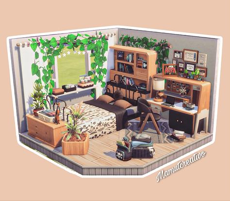 Sims 4 Aesthetic Office, Sims 4 University Dorm Layout, Sims 4 Map Ideas, Sims 4 Photography Studio, Sims 4 University Dorm, Sims 4 Boys Room, Sims 4 Room Ideas Bedrooms, Nerd Bedroom, Sims 4 Photography