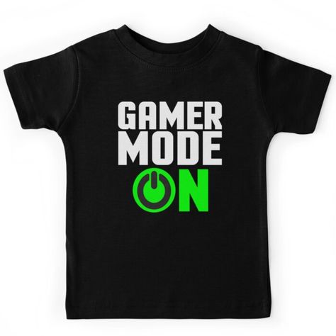 Soft and durable Kids T-Shirt kids clothing. Solid colors are 100% cotton, heather colors are cotton blends. Range of color options. Gamer mode on Video Game Shirt Ideas, Gamer T Shirt Ideas, Gamer Shirt Ideas, Gaming T Shirt Designs, Kids T Shirt Design Ideas, Gamer Clothes, Decades Costumes, Gaming T Shirt, Gamer Tshirt