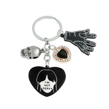 Wednesday Keychain, Wednesday Jewelry, Wednesday Room, Cartoon Wednesday, Family Props, Fans Design, Wednesday Adams, Keychain Metal, Easter Specials