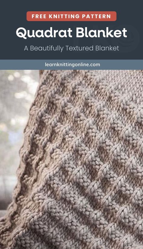 Wrap yourself in warmth and comfort this fall and winter seasons by making this soft hand knit blanket made using circular knitting needles. This easy knitting pattern geometric texture works up quickly with super bulky yarn and large needles and makes for a thoughtful handmade housewarming gift. | More free knitting patterns and tutorials at learnknittingonline.com #handmadegifts #fallknittingpatterns #easyknittingprojects #chunkyknitblanket Free Knitting Patterns For Lap Blankets, Afghan Knitting Patterns Free Easy, Afgans Knitted Free Pattern, Afghans Knitted Free Pattern, Knit Afghans Free Pattern, Free Knitting Patterns For Afghans, Free Knitted Lap Blanket Patterns, Free Knitting Blanket Patterns, Knitted Afghan Patterns Free