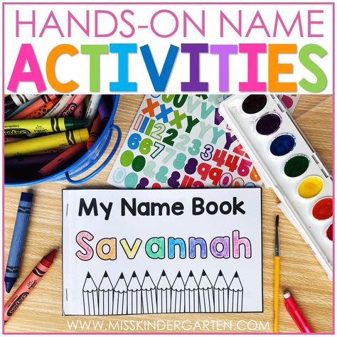 Hands-on Ideas for Name Writing Practice - Miss Kindergarten Name Practice Kindergarten, Writing Activities For Kindergarten, Name Writing Activities, Name Writing Practice, Miss Kindergarten, Name Practice, Preschool Schedule, Prek Classroom, Activities For Kindergarten