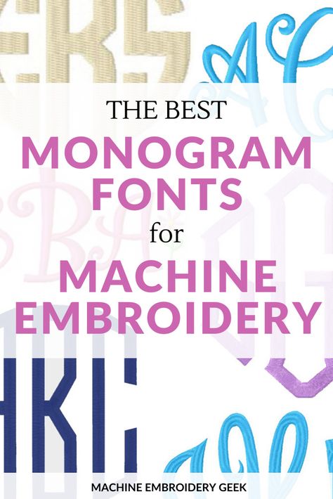 The Best Monogram Fonts for Machine Embroidery |#machineembroidery #mongrams #monogramfonts #embroiderydesigns Machine Embroidery Monogram Frames, Embroidery Fonts Machine, Monogram Ideas Embroidery, Embroidery Fonts Free, Wrapping Room, Used Embroidery Machines, Monogram Embroidery Letters, Machine Embroidery Designs Monogram, Monogramming Ideas