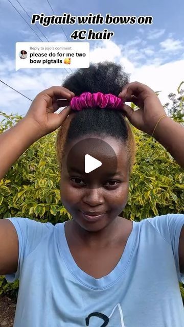 Two Puffs Natural Hair Hairstyles 4c, Slick Ponytail Natural Hair, Natural Puff Hairstyles, Slick Back Ponytail Natural Hair, Bow Bun Hairstyle, Drawstring Ponytail Hairstyles, Ponytail Natural Hair, Hair Content, Slick Ponytail