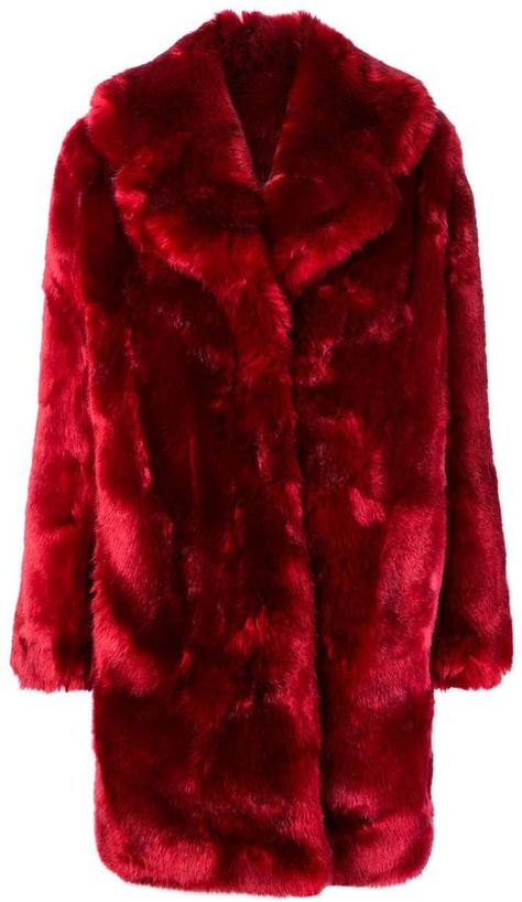 La Seine & Moi Louve faux fur coat Wet Fashion, Nfl Wife, Harley Quinn Outfit, Haute Goth, Red Fur Coat, Closet Inventory, Theatre Outfit, Red Fur, La Seine