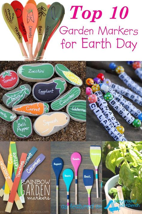 Celebrate Earth Day by planting a garden... and using your choice of these fun DIY garden markers to label all your plantings! Bean Garden, Planting A Garden, Carrot Gardening, Marker Crafts, Jardim Diy, Rainbow Garden, Garden Labels, Starting A Garden, School Garden