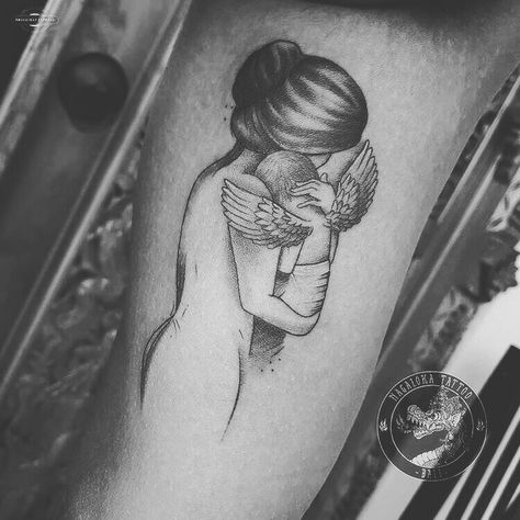 Mother holding baby angel  #babyangel #momandson Angel Son Tattoo, Mother Angel Tattoo, Mother Holding Baby Tattoo, Mother And Baby Tattoo, Mother Holding Baby, Baby Angel Tattoo, Angel Sketch, Tiny Tattoos For Women, Baby Tattoo