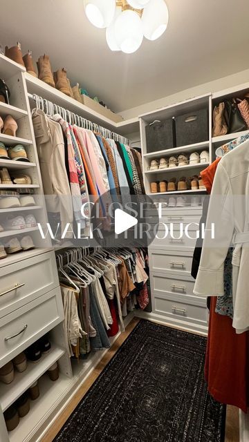 Allison Roman | Renovation | Design | Style on Instagram: "Realistic look at a closet transformation from two people who actually use their closets.  More about this renovation…  In 2021 we bought a fixer upper in my childhood neighborhood down the street from my mom! One of the things I loved about this home is that the primary bedroom was on the main floor and all the other bedrooms were upstairs.  BUT while the primary bedroom was HUGE, most of that square footage was allotted to the actual sleeping space and the closets and bathroom were tiny.  The two closets were your typical shallow closets with bifold doors and the bathroom was a long narrow galley style.  We decided to knock all the walls down and start fresh with a generous 21’ x 24’ space.  We also vaulted the 8 foot ceilings as Square Master Closet, Tiny Walk In Closet Ideas, Bedroom To Closet Conversion, Allison Roman, 8 Foot Ceilings, Closet Inserts, Closet Conversion, Closet Transformation, Closet And Bathroom