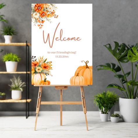 Tags: Editable Pumpkin Fall Floral Friendsgiving Welcome Sign, Thanksgiving Signs, Printable Signs, Instant Download, Edit on Canva, TG-FL1 💗 LISTING DETAILS 💗 // Party Sign Template // 1 18x24 Printable Party Sign 1 16x20 Printable Party Sign 1 8.5x11 Printable Party Sign 1 5x7 Printable Party Sign ﹊﹊﹊﹊﹊﹊﹊﹊﹊﹊ This is an instant download! You will receive a link to access the template.  💗 How to download template 💗 Go to your Etsy Profile → Purchases and Reviews → Download your link template Friendsgiving Welcome Sign, Thanksgiving Welcome Sign, Friendsgiving Sign, Friendsgiving Aesthetic, Housewarming Party Decorations, Thanksgiving Sign, Thanksgiving 2024, Friendsgiving Dinner, Friendsgiving Party