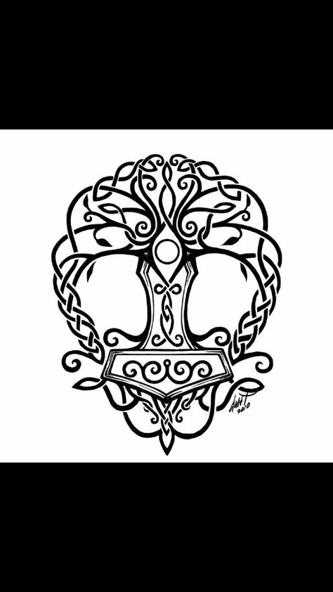 Tree Of Life Tattoo Viking, World Tree Tattoo Norse Mythology, Nordic Tree Of Life Tattoo, Norse Tree Of Life Tattoo, Viking Tree Of Life Tattoo, Nordic Tree Of Life, Celtic Tree Of Life Tattoo, Norse Tree Of Life, Thor Hammer Tattoo