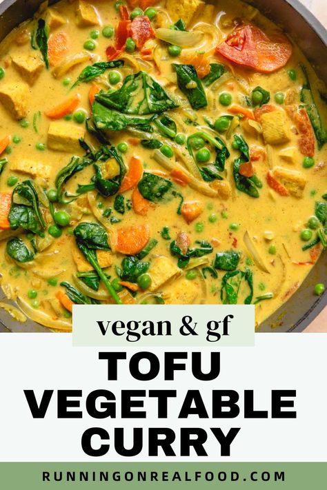 This quick and easy vegetable curry with tofu is made with simple ingredients in less than 30 minutes for a healthy and delicious meal. Easy Vegetable Curry, Vegetable Curry Recipe, Curry With Tofu, Vegetable Curry Recipes, Vegan Curry Recipes, Curry Recipes Easy, Tofu Curry, Curry Ingredients, Healthy Vegan Breakfast